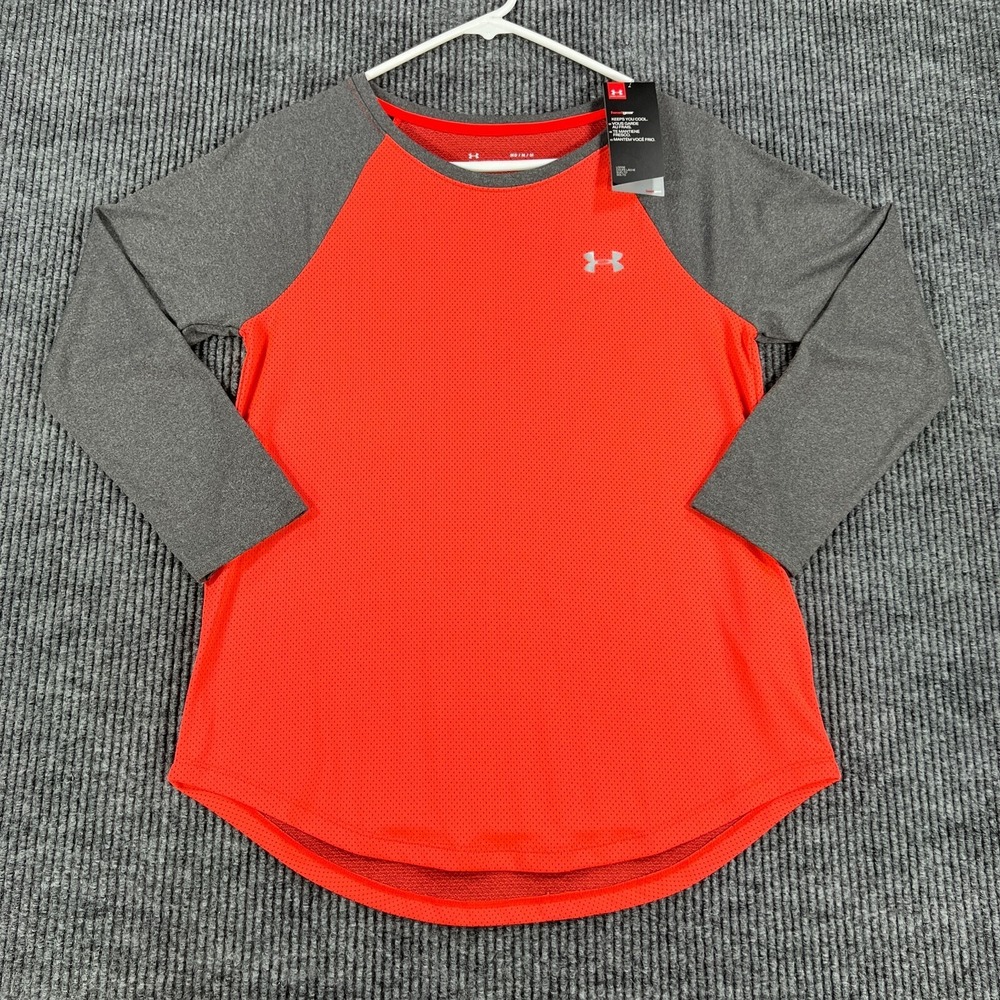 Under Armour Shirt Womens Medium Long Sleeve Loose Fit Heat Gear Active New